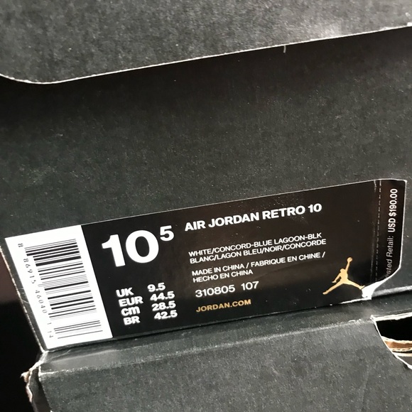 “Charlotte” Air Jordan 10 Retro - Picture 5 of 5